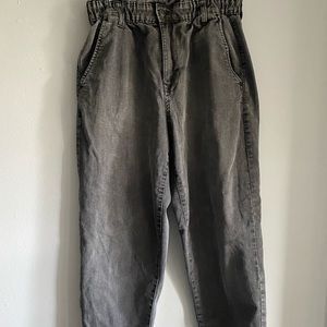 Black Paperbag Jeans Size M (7-9)